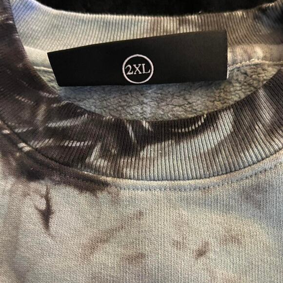 Brand New Civil Regime Baby Blue and black tie-dye sweatshirt Size XXL - Picture 4 of 4